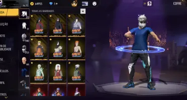 CONTA DE FF NIVEL 75 com todas skins de naruto