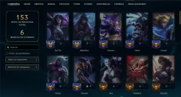 Diamante 3 com 80 Champs e 15 Skins