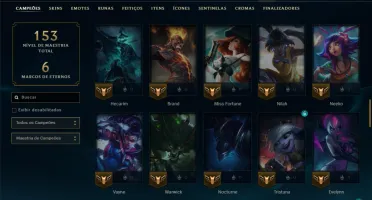 Diamante 3 com 80 Champs e 15 Skins