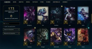 Conta prata 1 com 60 champs e 19 skins