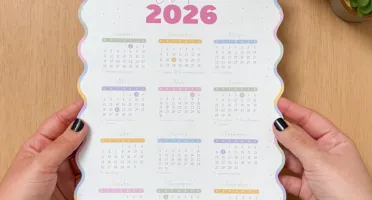Calendário Ondulado 2026 - Arquivo Digital