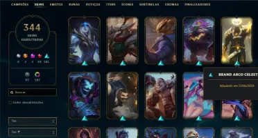 Conta segura/ desde a season 6/344 skins/todos os champs