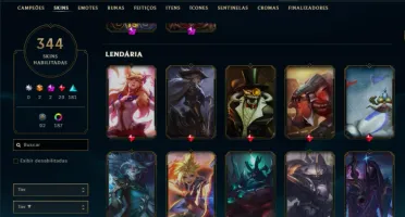 Conta segura/ desde a season 6/344 skins/todos os champs