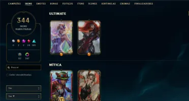 Conta segura/ desde a season 6/344 skins/todos os champs