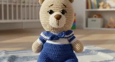 Urso Marinheiro Grande Amigurumi