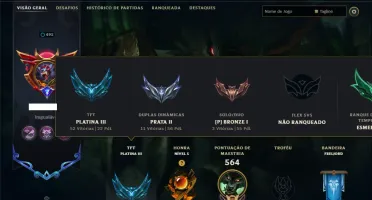 Bronze 1 com TODOS os Champs e 126 Skins ( ADC / JG / SUP )