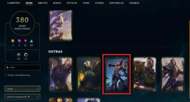 CONTA MONO UDYR - 380 SKINS - 163 CAMPEÕES - RIVEN 2012