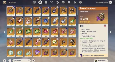 AR52 RAIDEN SHOGUN + CORTADOR, YELAN + KAZUHA + ARMAS T5