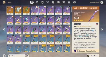 AR52 RAIDEN SHOGUN + CORTADOR, YELAN + KAZUHA + ARMAS T5