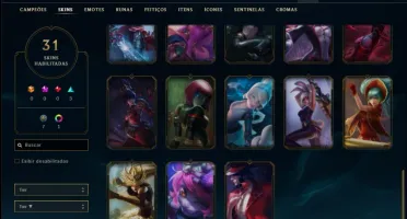 Conta prata 4 (MAIN MID), com 31 skins e 46 champs