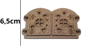 Kit 10 Portinha e Janela articulada em madeira MDF...