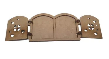 Kit 10 Portinha e Janela articulada em madeira MDF...