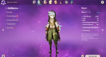 Conta AR7 Keqing + RazorC1 + Ningguang + Xingqiu