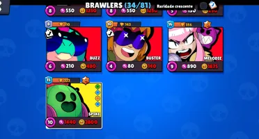 Conta Braw stars 7k troféus+34 Brawlers