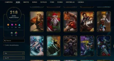 League of Legends - Gold 2 - Todos Champs ! 218 Skin !!!