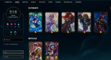 League of Legends - Gold 2 - Todos Champs ! 218 Skin !!!
