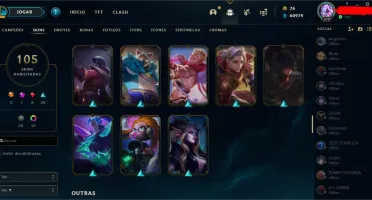 Conta Diamond 4 all champs + 105 skins (preço negociável)