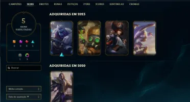 Platina 4 com 45 Champs e 5 Skins + 2 Fragmentos