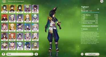 Conta Genshin Tighnari+arma/ Xiao+arma/ Zongli
