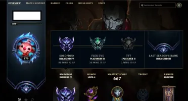 Conta lol Diamante 4 - com 202 skins e todos campeoes