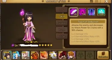 Reroll Summoners War lvl10 com Desert Queen DARK - Nephthys