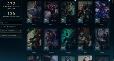 Conta LoL Full Champion 186 Skins Ex Diamond LvL 311
