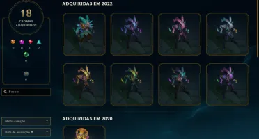 Conta LoL Full Champion 186 Skins Ex Diamond LvL 311
