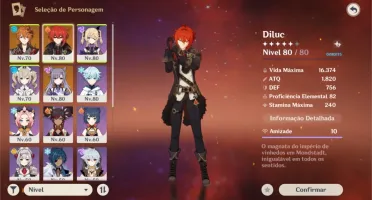Ar 49 , Diluc , Childe , Xiao e keqing
