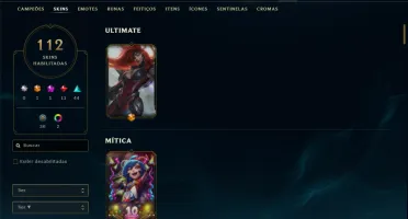 Platina 4 com 150 Champs e 112 Skins ( ADC / MID )