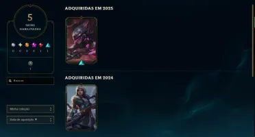 CONTA PRATA 1, 40 champs, 5 skins + espólios com skins