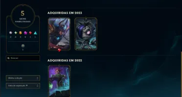 CONTA PRATA 1, 40 champs, 5 skins + espólios com skins