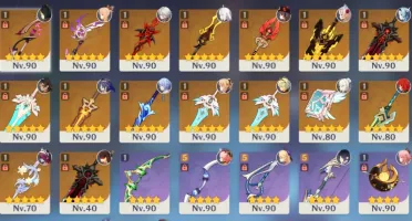 Genshin Impact AR 60⭐️24 personagens e 16 armas Estrelas⭐️
