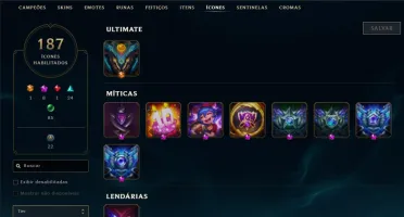 CONTA LEAGUE OF LEGENDS 243 SKINS LVL 190 BARATA