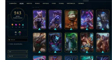 CONTA LEAGUE OF LEGENDS 243 SKINS LVL 190 BARATA