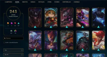 CONTA LEAGUE OF LEGENDS 243 SKINS LVL 190 BARATA