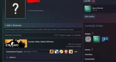 Conta steam 17 anos com prime no cs