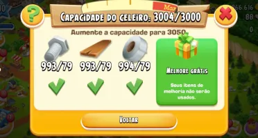 Conta Hay Day nível 80 celeiro 3k silo 1k