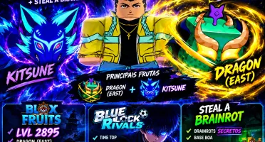 Conta 🏴‍☠️blox fruit,⭐steal a brainrot e ⚽️blue lock rivals