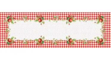 Caminho de Mesa Frutas em Microfibra 143x46cm