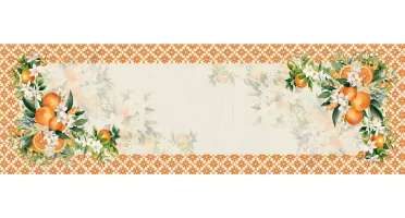 Caminho de Mesa Frutas em Microfibra 143x46cm