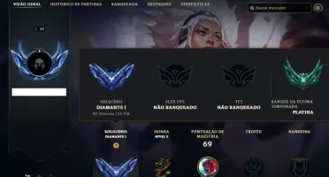 CONTA DE LEAGUE OF LEGENDS - ELO DIAMANTE 1
