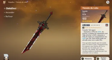 GENSHIN IMPACT - NA - AR 21 - ARMA *5 TÚMULO DO LOBO