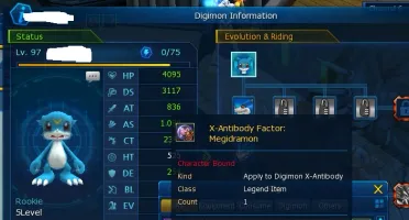 conta com iten do Megidramon