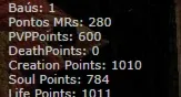 Conta do MundinhoX Personagem Dark Lord  LEV 600/100RR