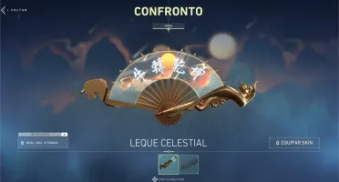 acc valorant com leque celestial, passe ativo e phantom oni