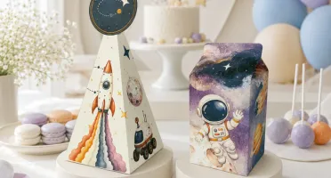 Caixas Milk e Pirâmide Astronauta - Kits 20 ou 40