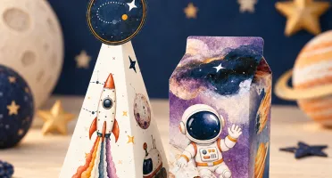 Caixas Milk e Pirâmide Astronauta - Kits 20 ou 40