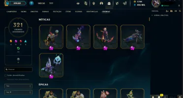 Conta de 2016 - 761 Skins - Platina 1