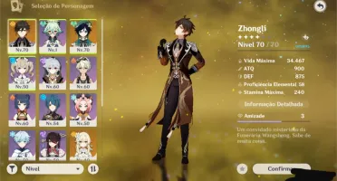 Conta genshin, venti , Zhongli e orgulho celestial Ar41