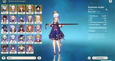 AR52 Eula Ayaka Venti Jean e Childe + Tumulo e Esp Celestial